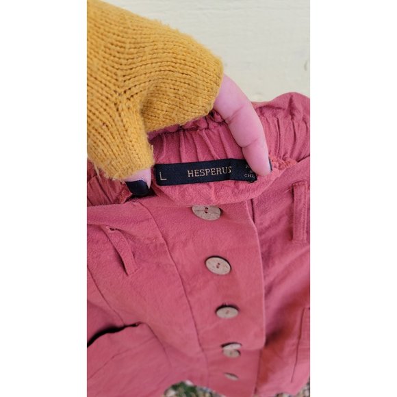 SUPER CUTE Hesperus Pink Button Down Mini Skirt - Picture 6 of 6